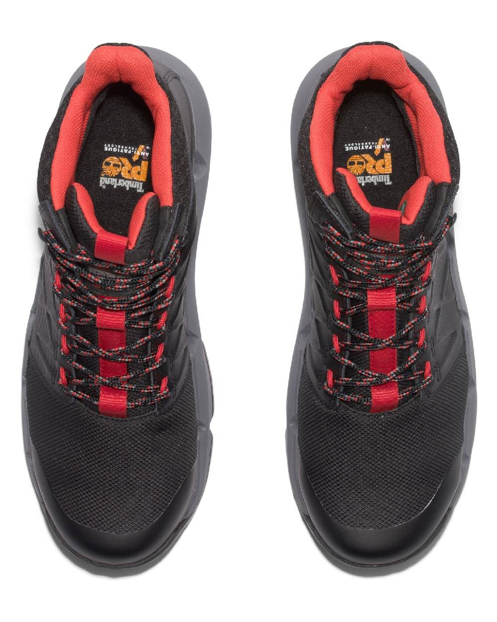 Black/Red coloured Timberland Pro Morphix 6" Safety Boots on white background