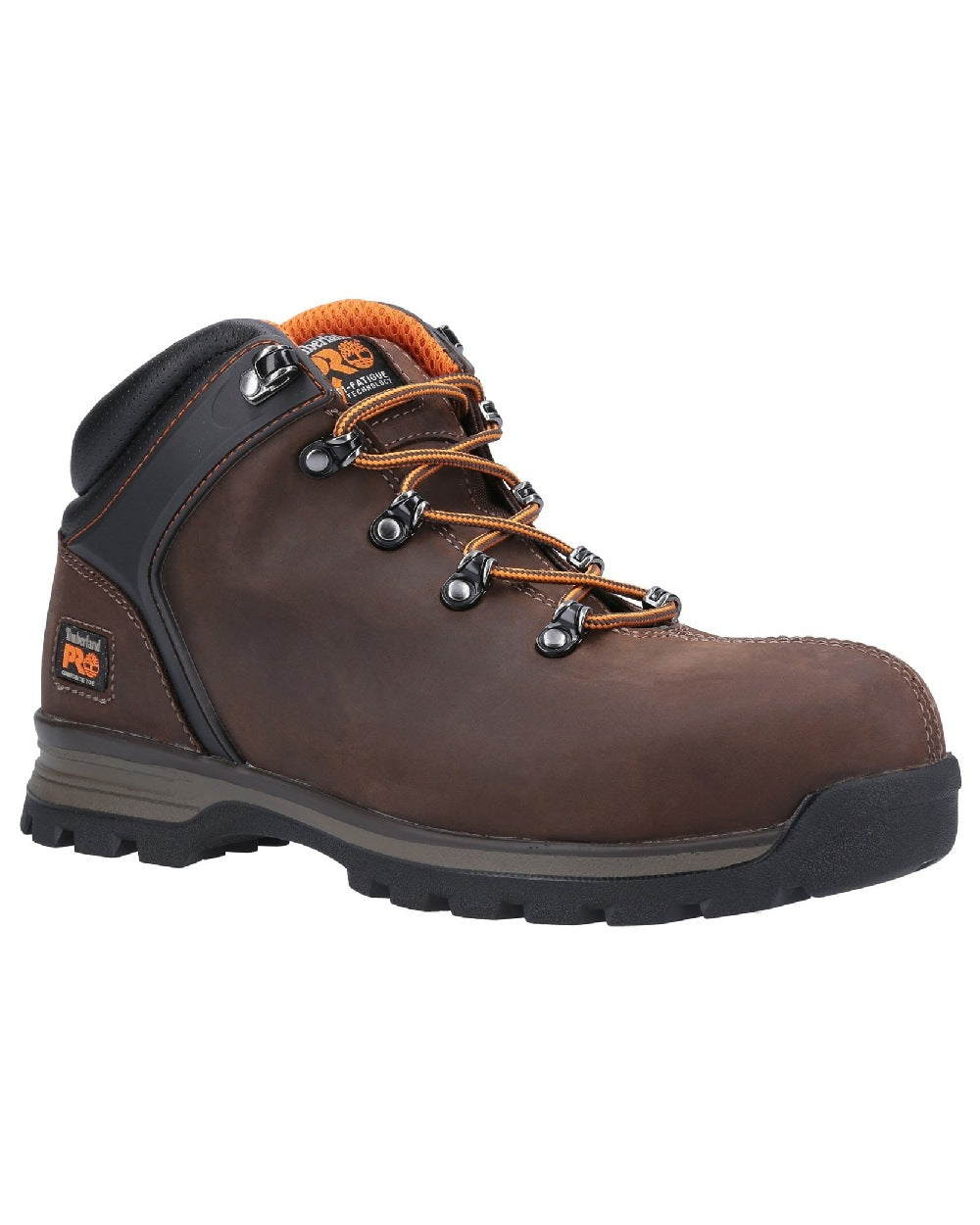 Brown coloured Timberland Pro Splitrock XT Composite Safety Toe Work Boots on white background