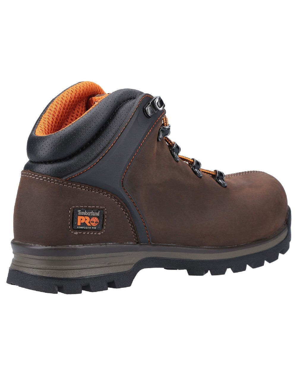 Brown coloured Timberland Pro Splitrock XT Composite Safety Toe Work Boots on white background