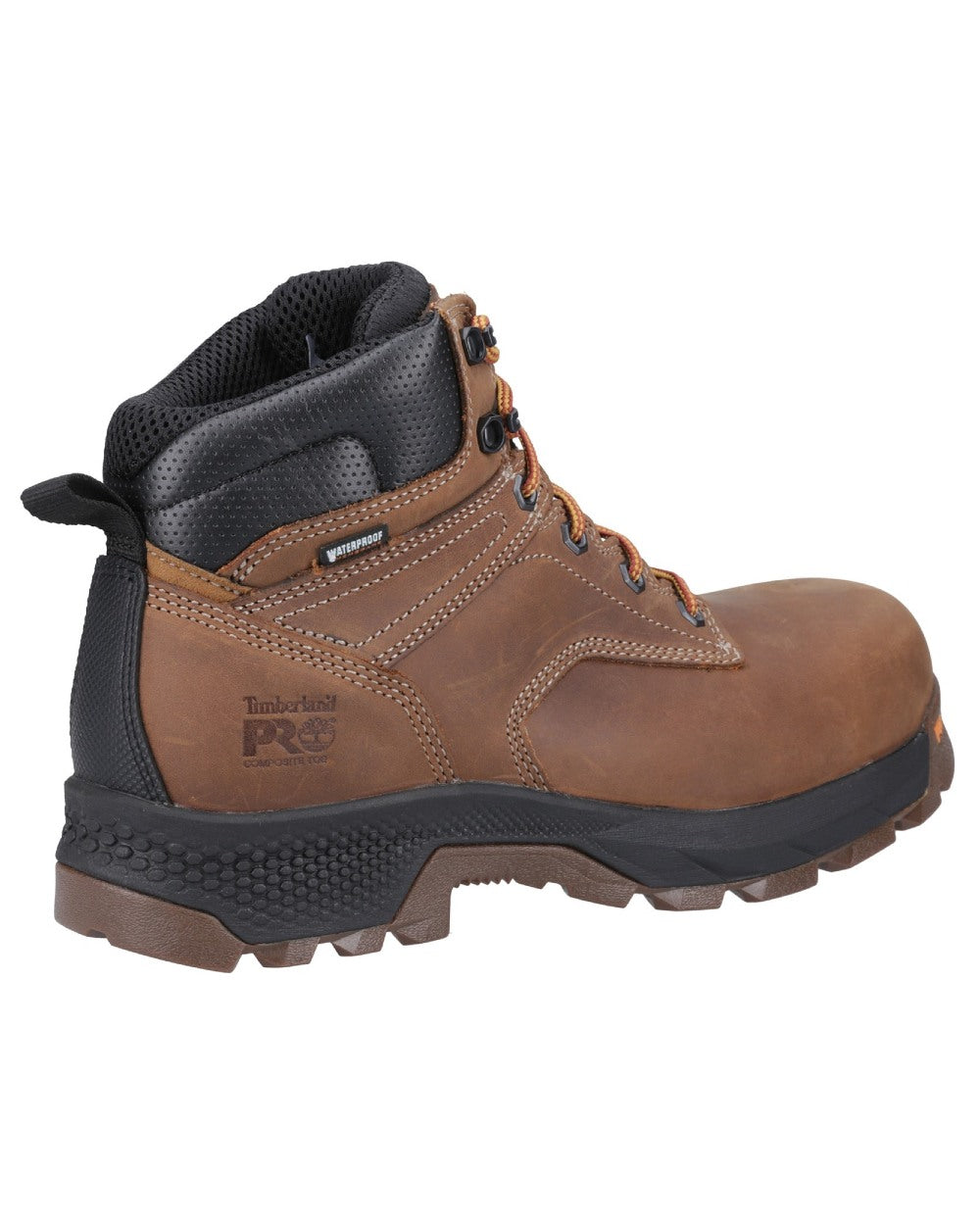 Brown coloured Timberland Pro Titan 6inch Safety Boots on white background