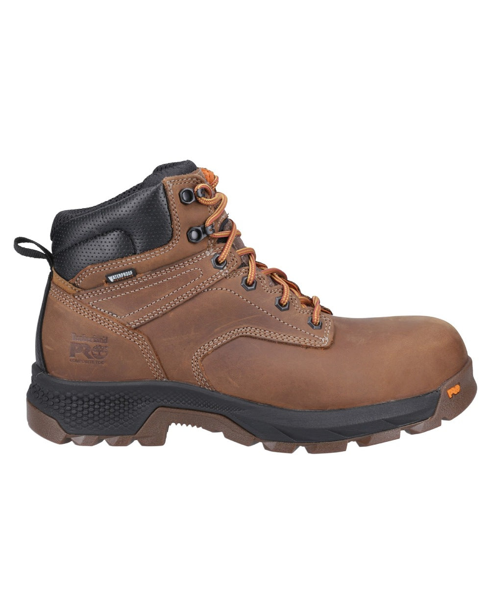 Brown coloured Timberland Pro Titan 6inch Safety Boots on white background
