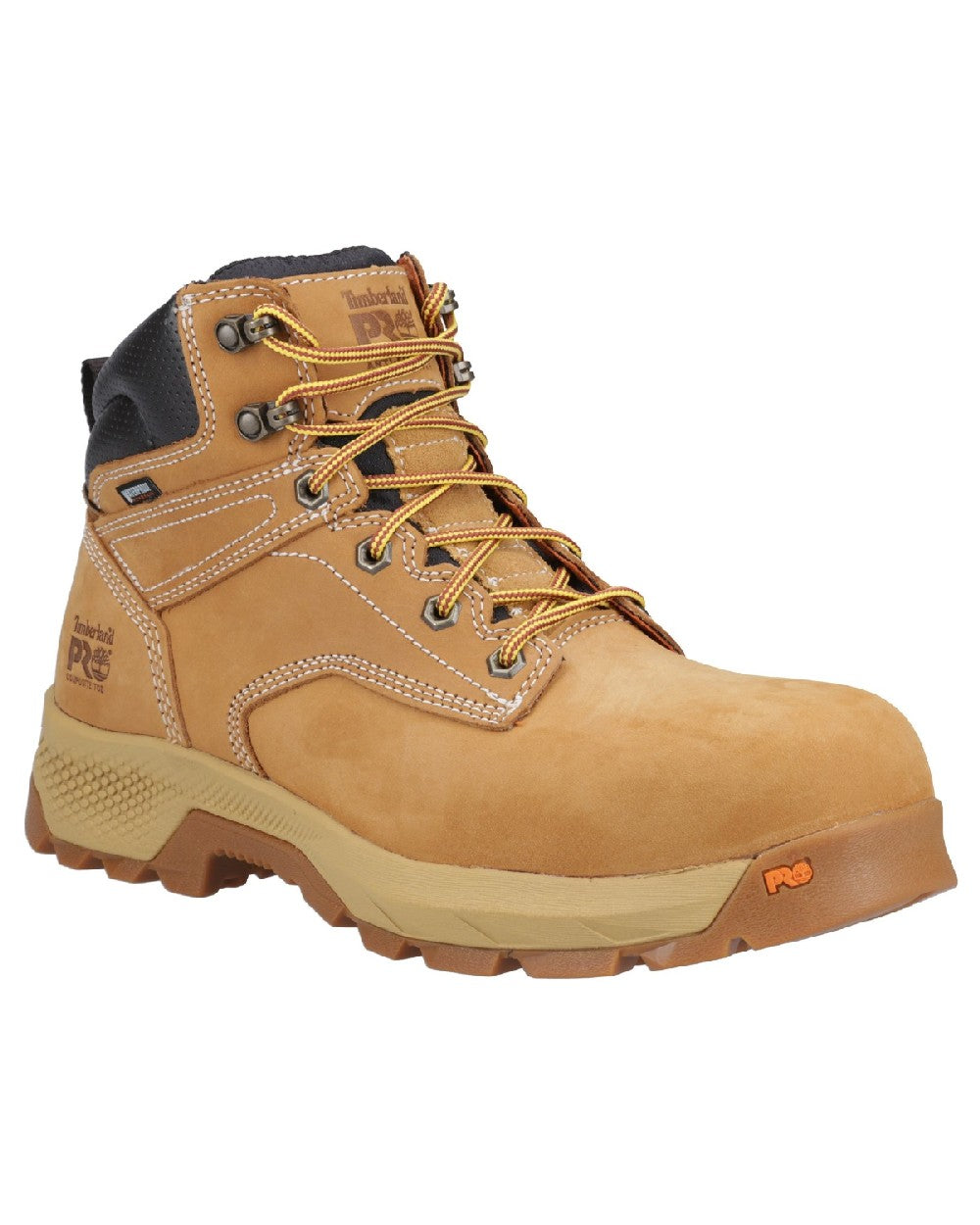 Wheat coloured Timberland Pro Titan 6inch Safety Boots on white background