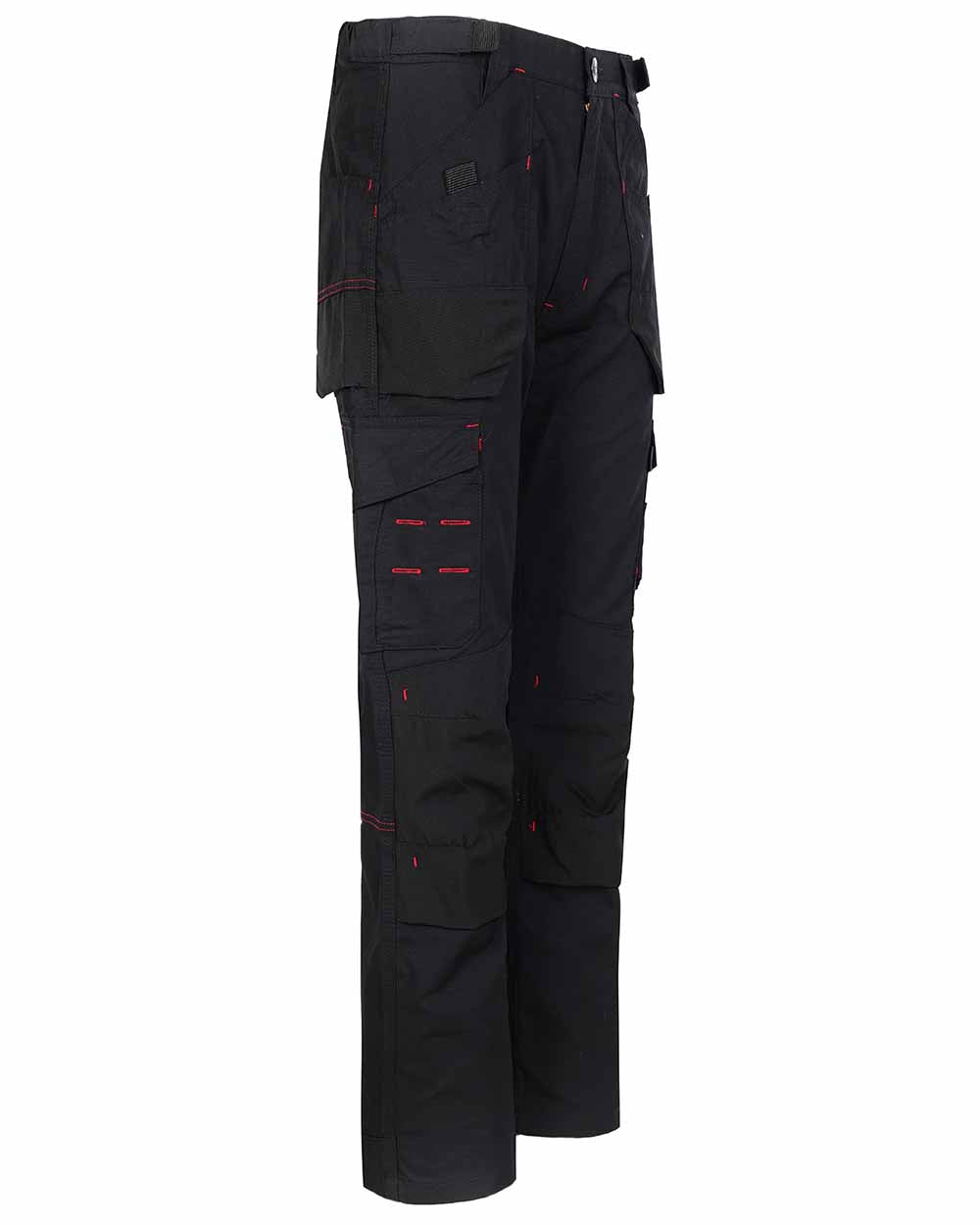 Black Coloured TuffStuff Elite Work Trousers On A White Background