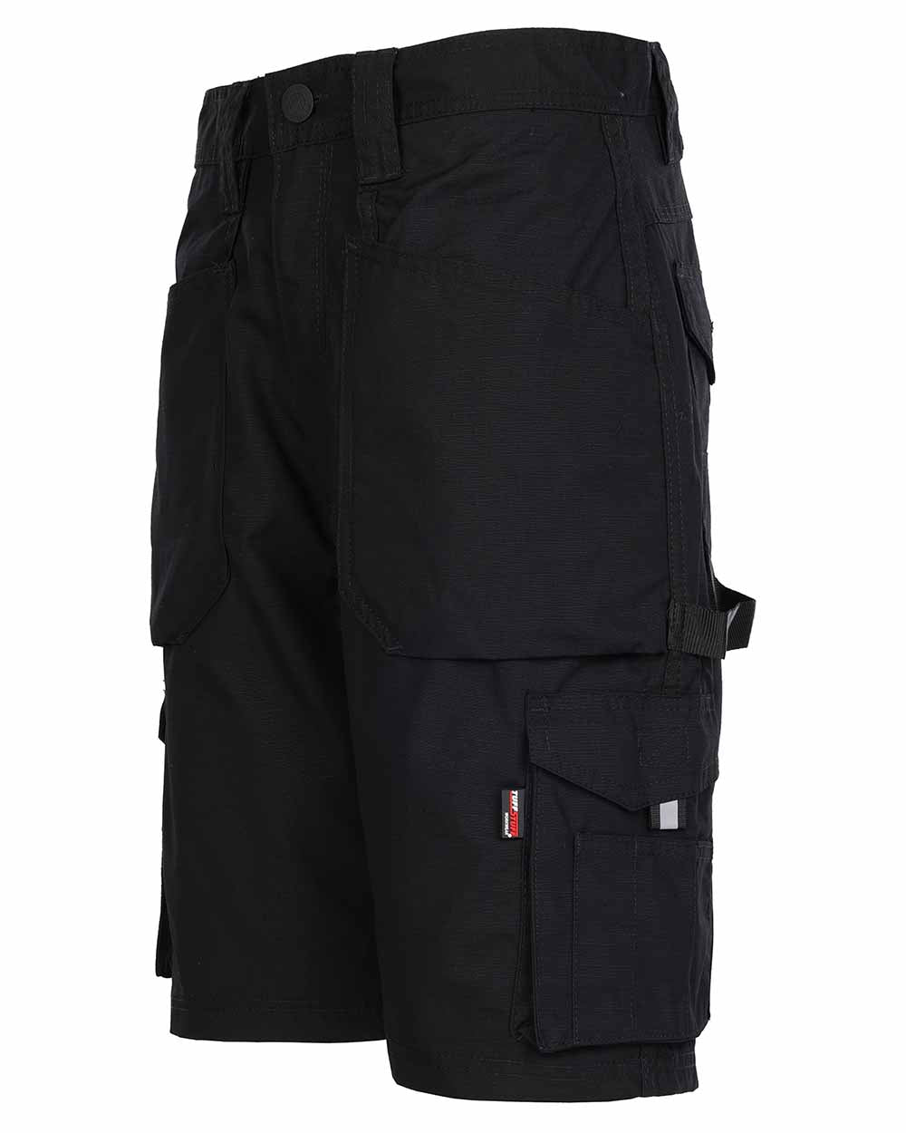 Black Coloured TuffStuff Enduro Work Shorts On A White Background