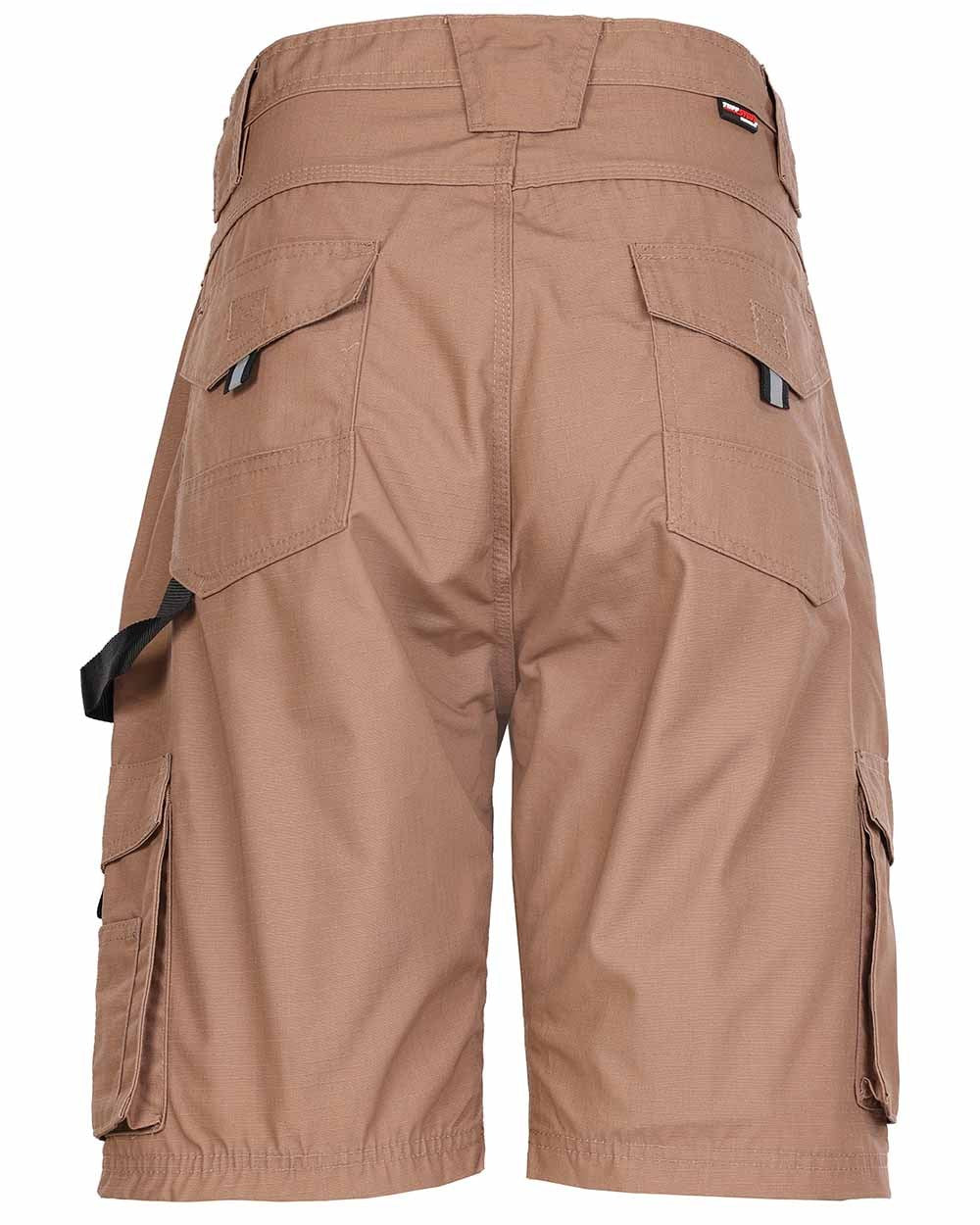 Sand Coloured TuffStuff Enduro Work Shorts On A White Background