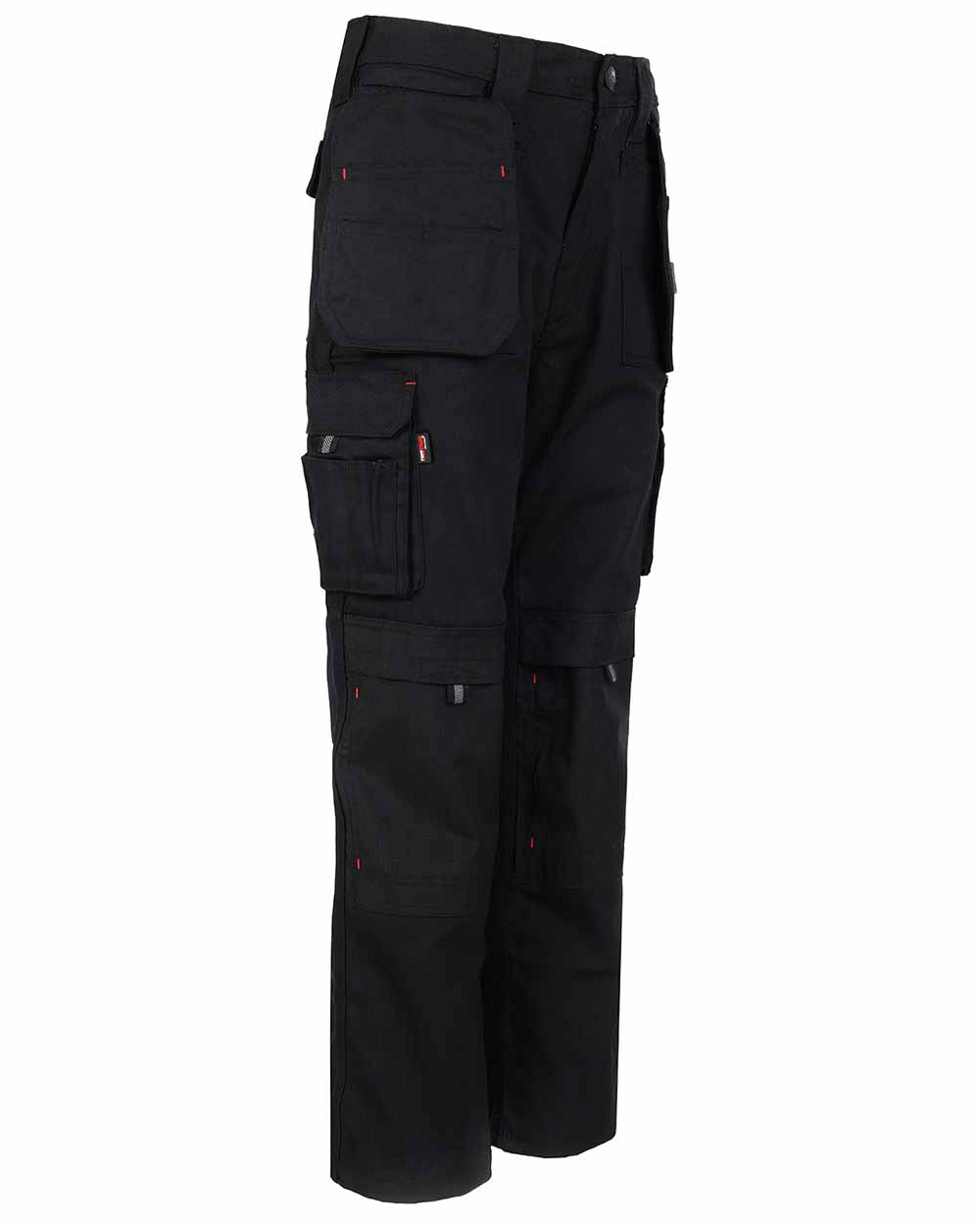 Black Coloured TuffStuff Extreme Work Trousers On A White Background