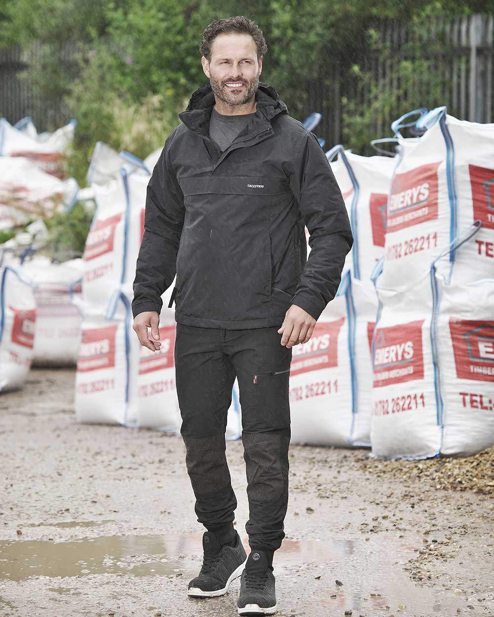 Black Coloured TuffStuff Hyperflex Trouser On A White Background