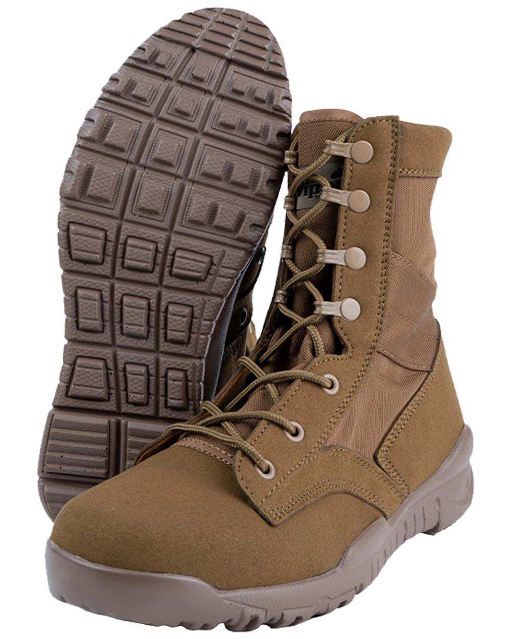Coyote Coloured Viper Sneaker Boots on white background