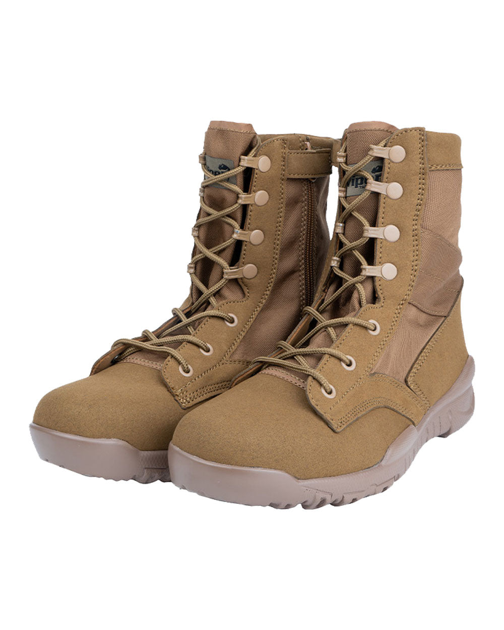 Coyote Coloured Viper Sneaker Boots on white background