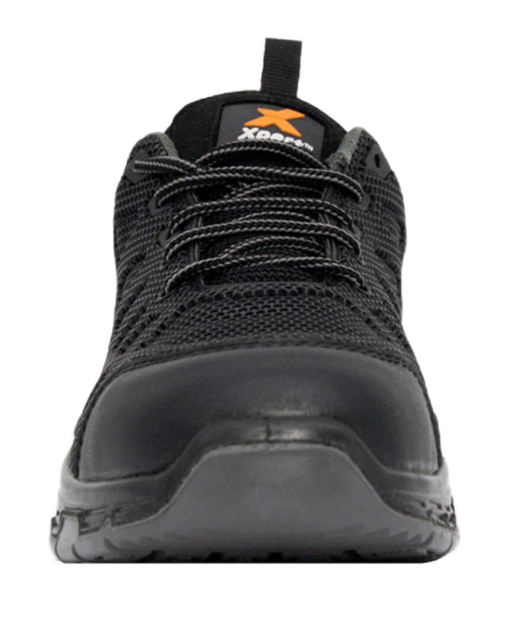 Black Grey Coloured Xpert Mens Charge S3L Safety Trainers on White 
Background