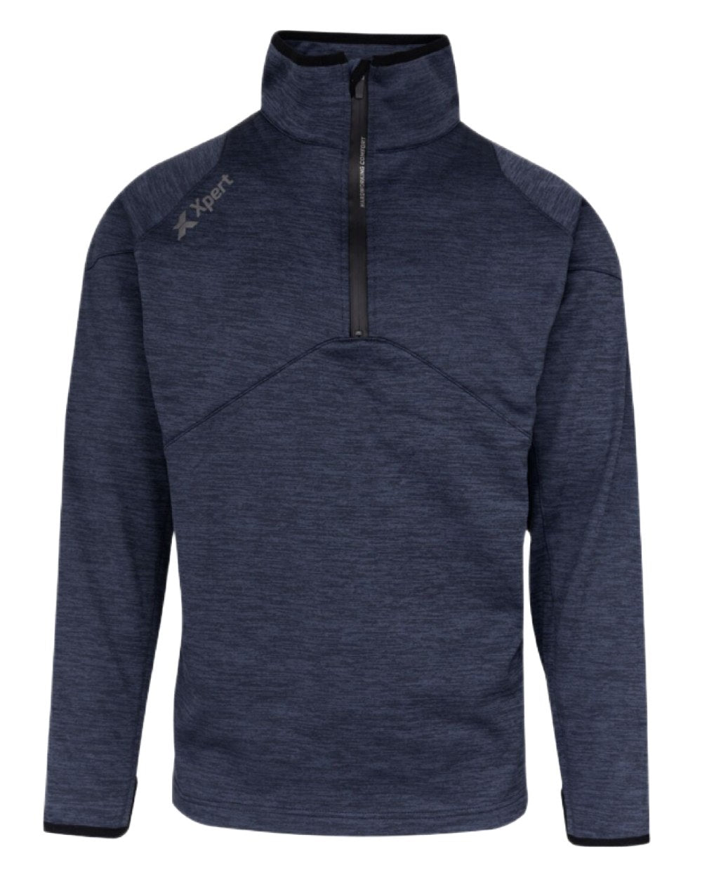 Navy Coloured Xpert Mens Pro Half Zip Tech Fleece on White Background