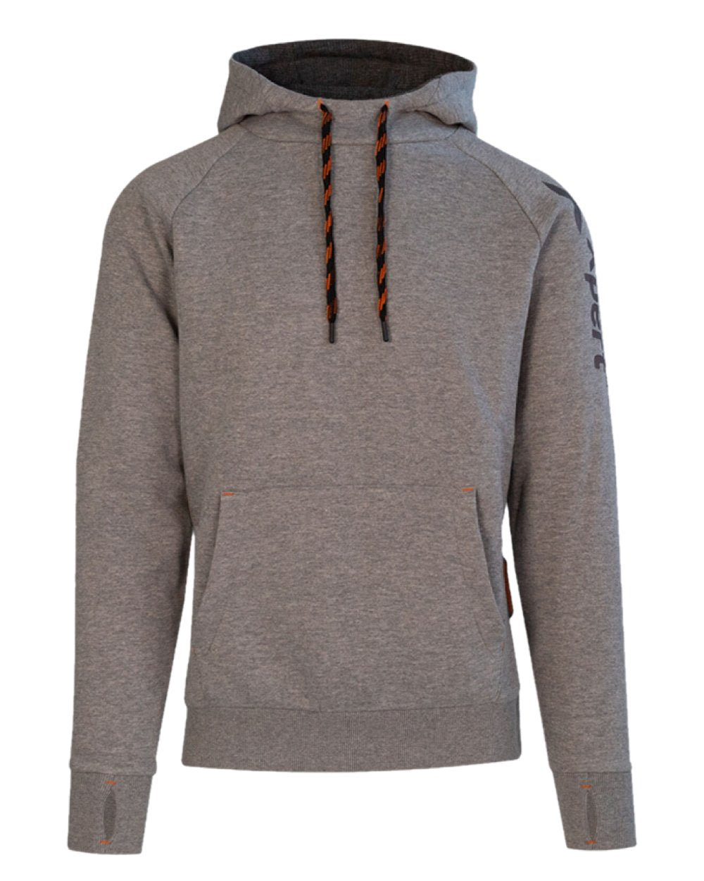 Grey Marl Coloured pert Mens Pro Pullover Hoodieon White Background