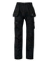 Black Coloured Xpert Mens Pro Stretch Work Trousers on White Background
