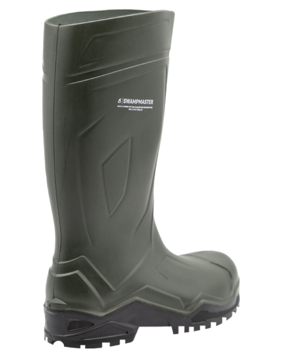 Green Coloured Xpert Mens Swampmaster Pro Defender+ S5 Safety Wellingtons on White Background