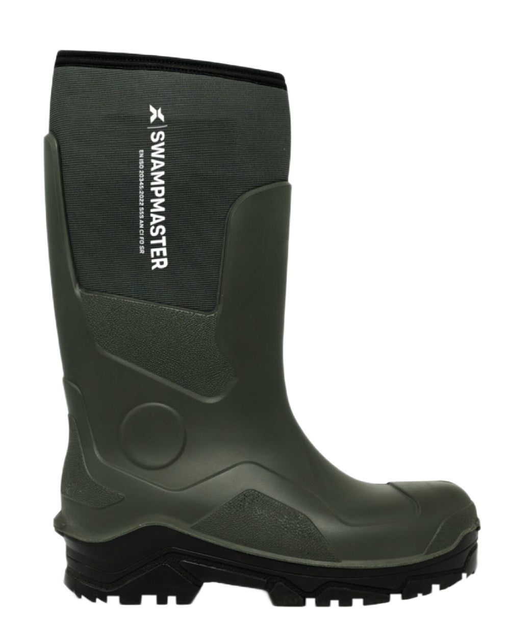 Green Coloured Xpert Mens Swampmaster Pro Trapper Wellingtons on White Background