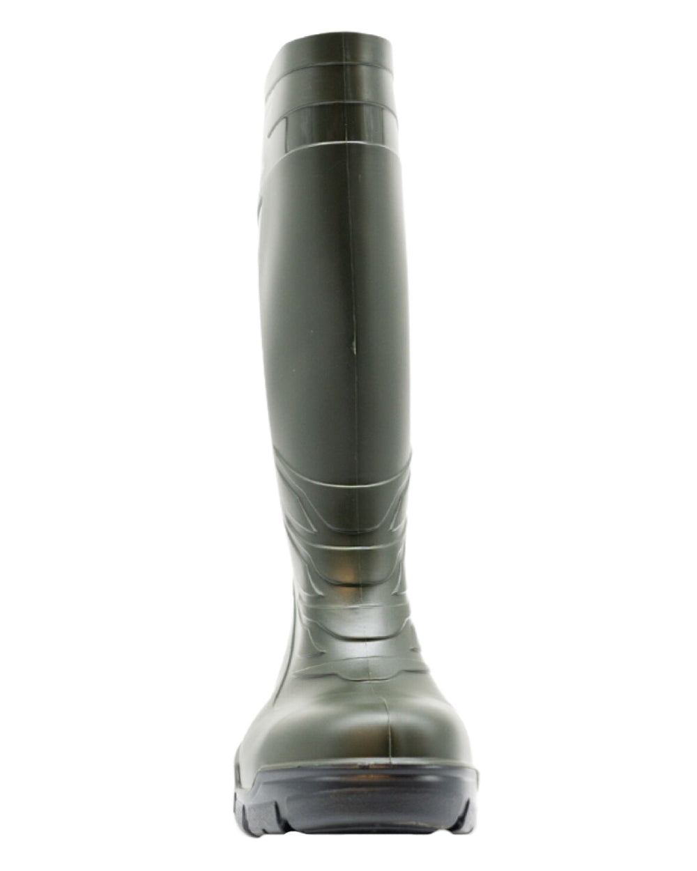 Green Coloured Xpert Mens Swampmaster Titan S5 Safety PVC Wellingtons on White Background