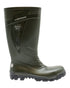 Green Coloured Xpert Mens Swampmaster Titan S5 Safety PVC Wellingtons on White Background