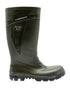Green Coloured Xpert Mens Swampmaster Vortex Non-Safety PVC Wellingtons on White Background