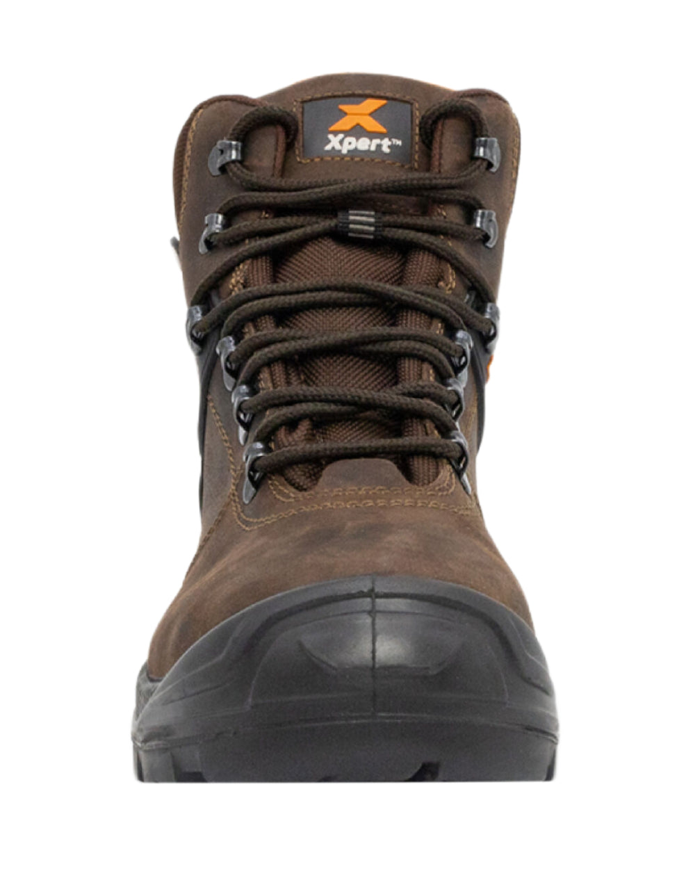 Brown Coloured Xpert Mens Typhoon Waterproof Safety Boots on White Background