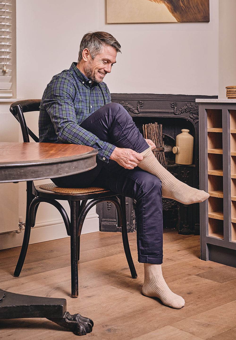 Oatmeal beige EXTRA WIDE - Softop® Socks Wool Rich