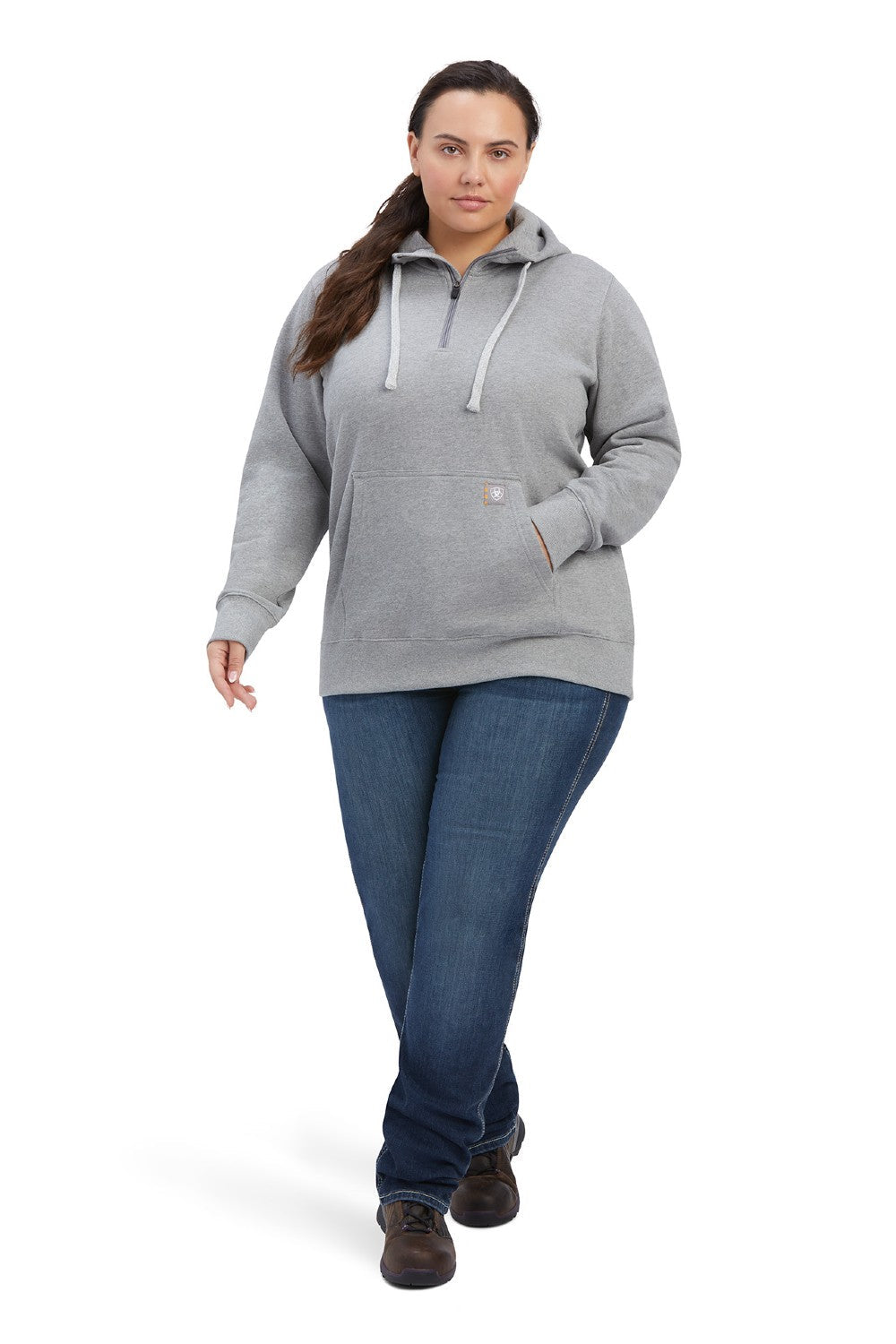 Ariat Rebar Skill Set 1/2 Zip Hoodie in Heather Grey