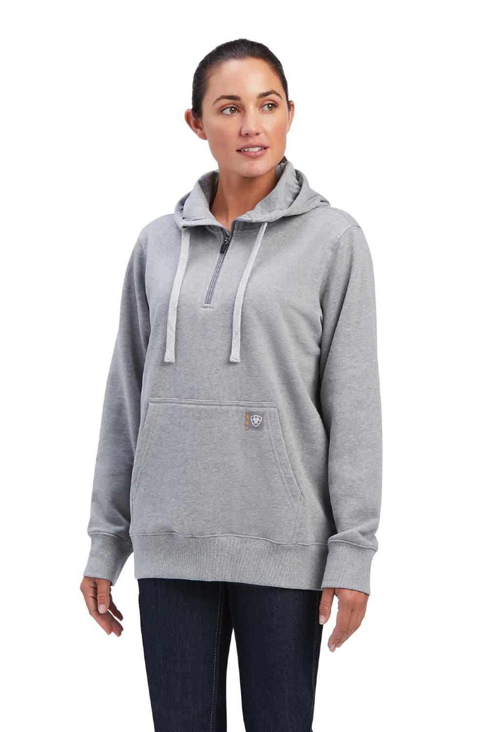 Ariat Rebar Skill Set 1/2 Zip Hoodie in Heather Grey