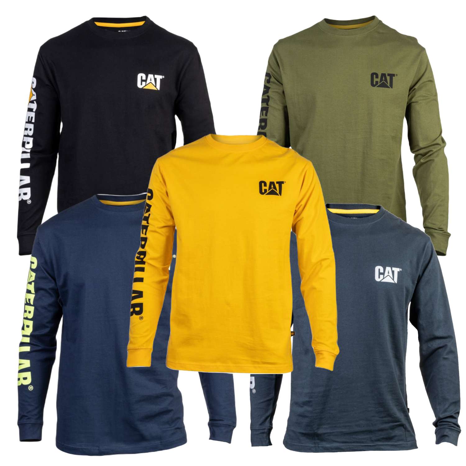 Caterpillar Trademark Banner Long Sleeve T Shirt