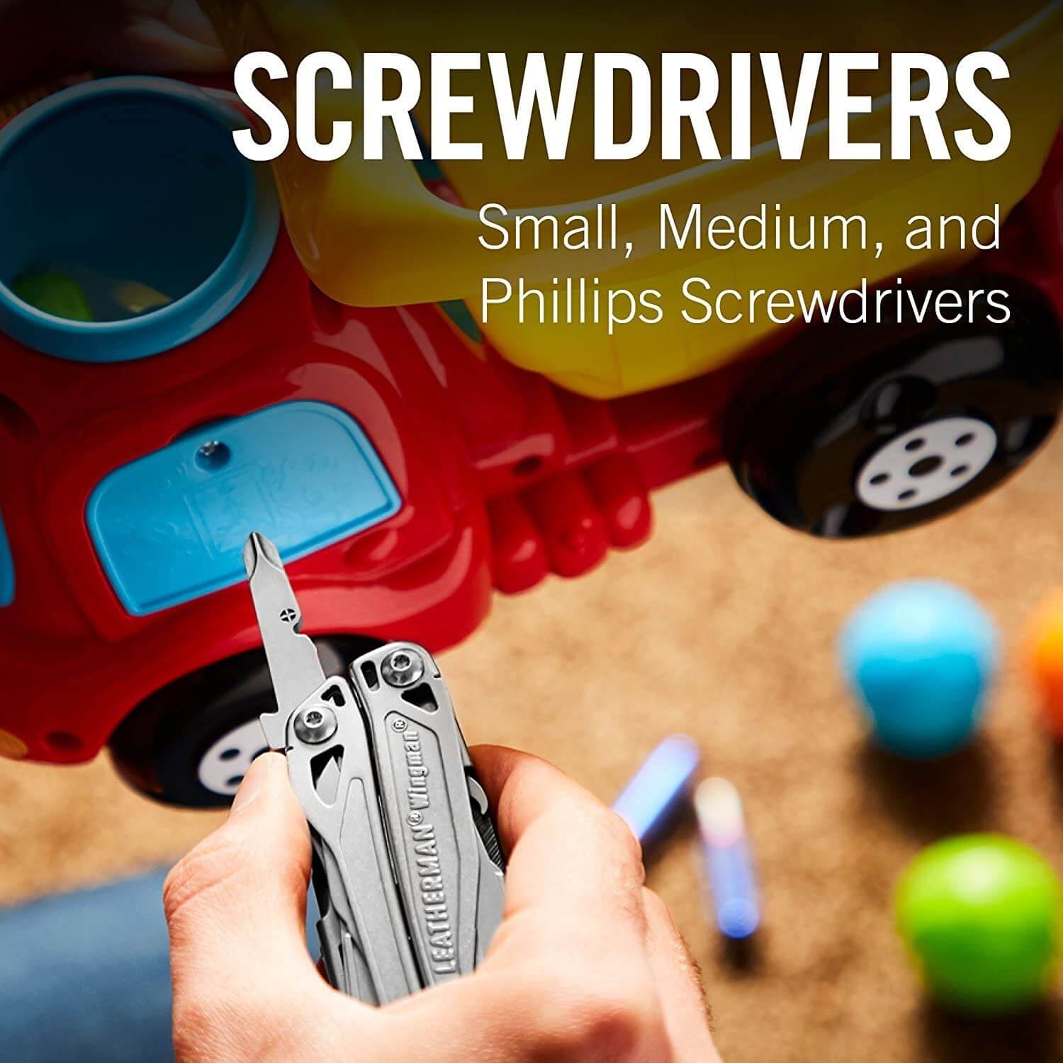 Screwdrivers, small, medium, phillips heads