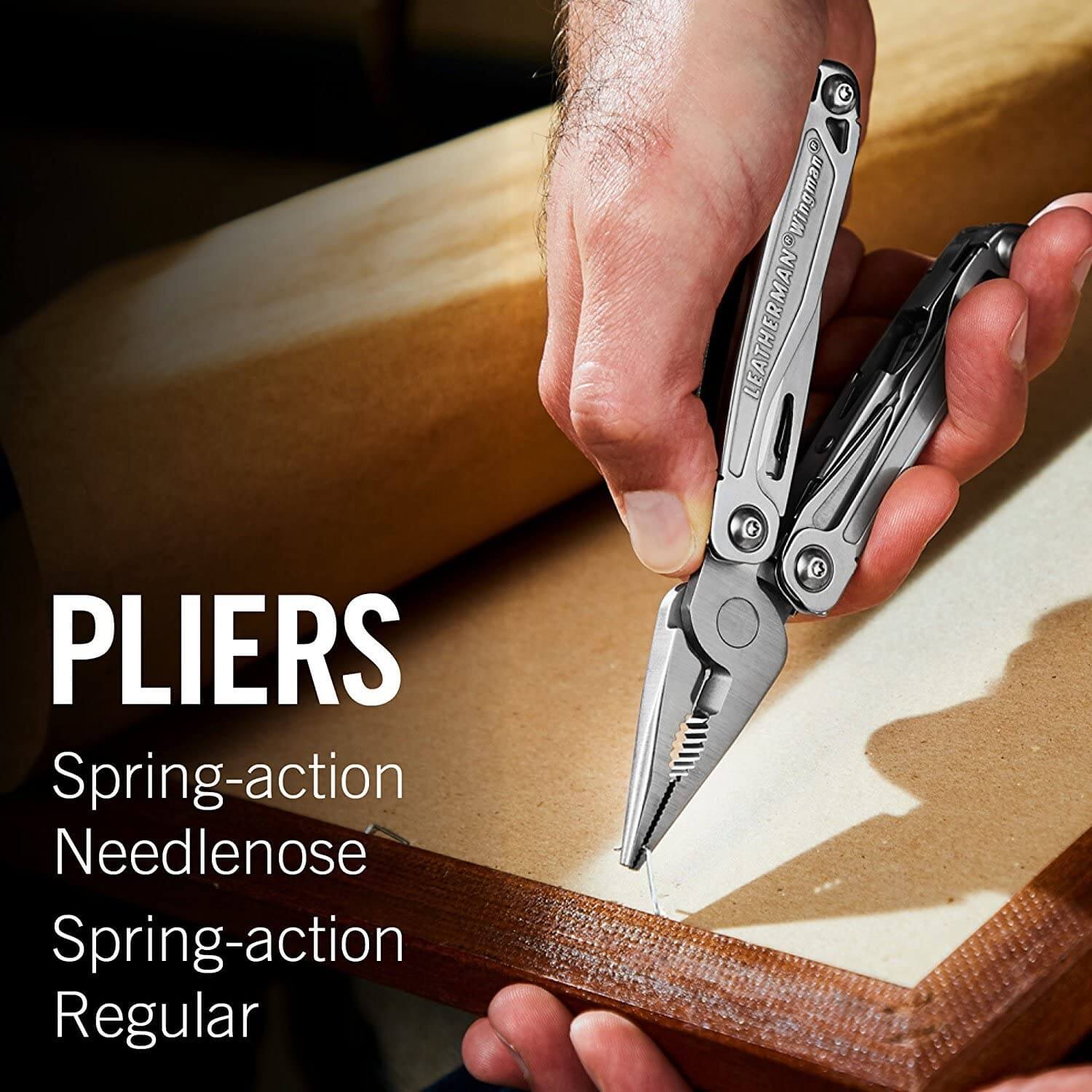 Pliers, spring action, needle nose