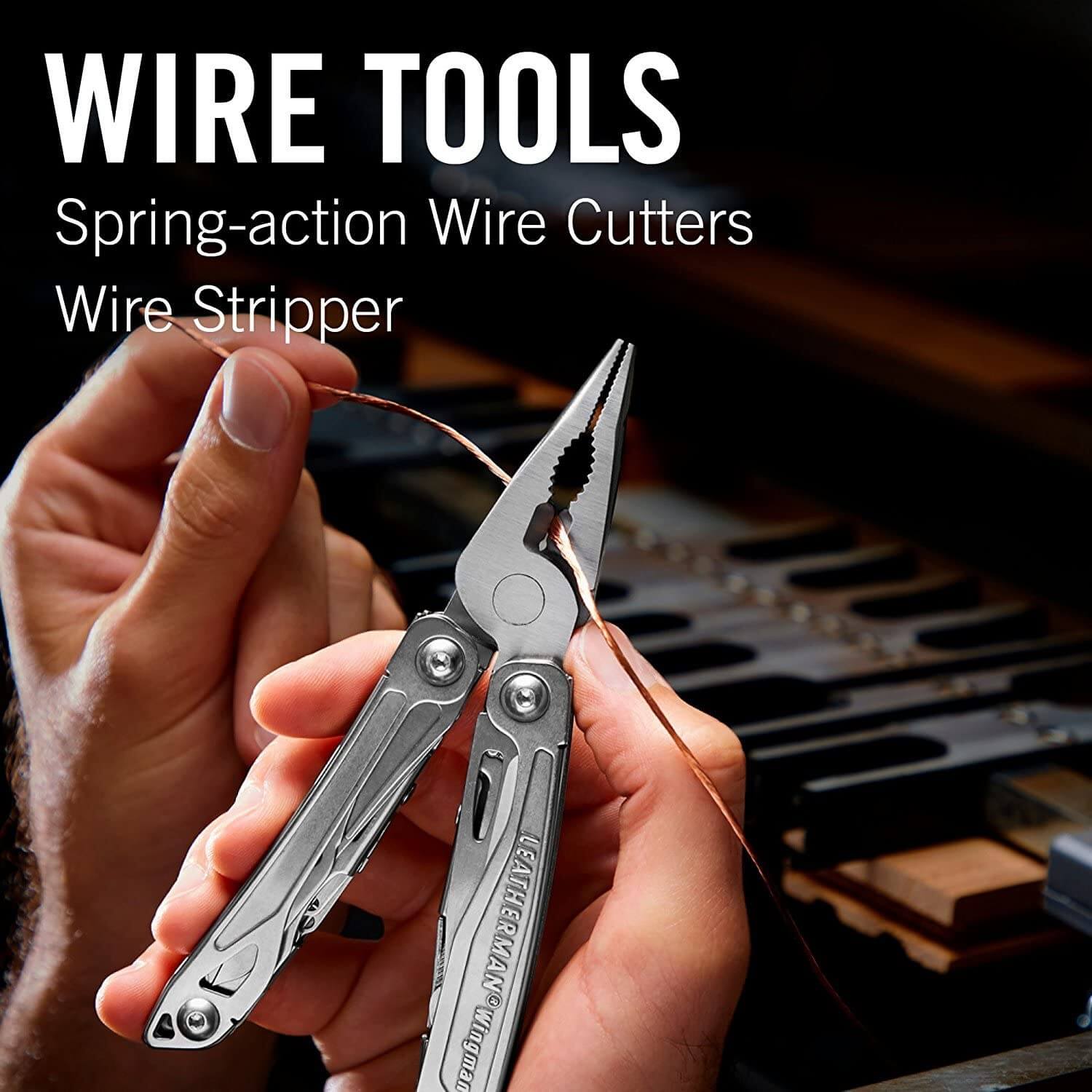 Wire tools, spring action wire cutters