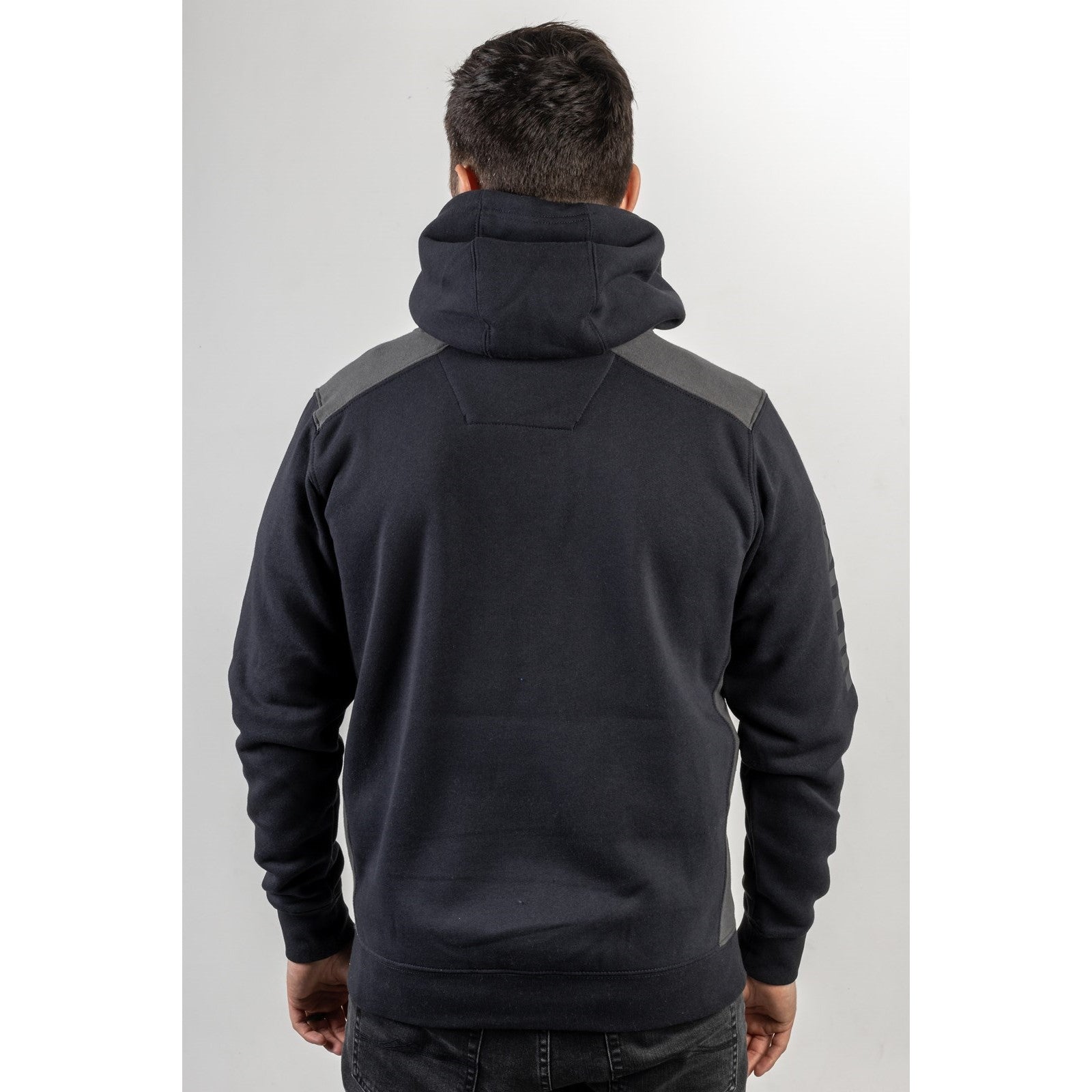 Caterpillar Logo Panel Hooded Sweatshirt in Navy