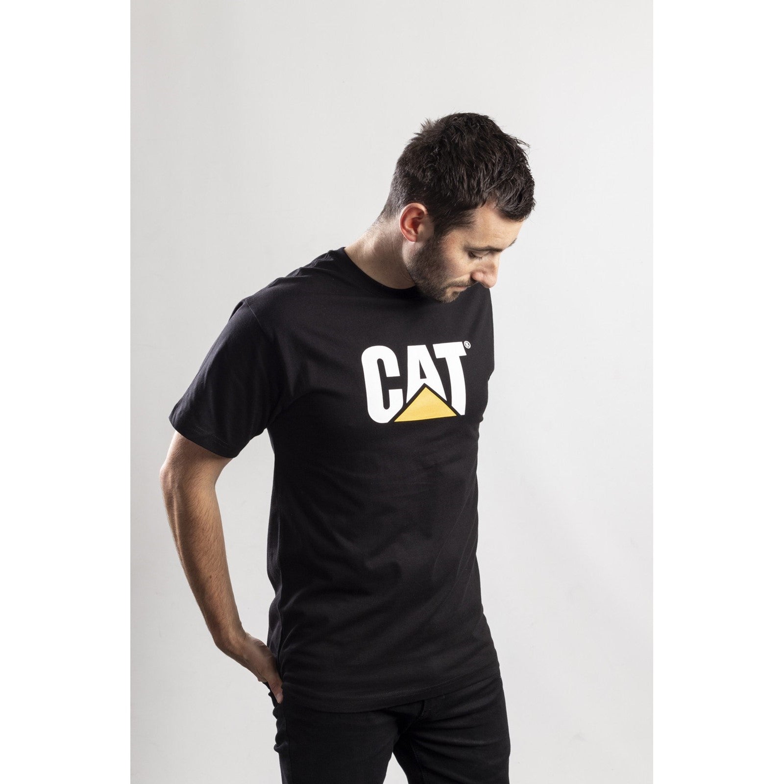 Caterpillar Trademark Logo T Shirt in Black