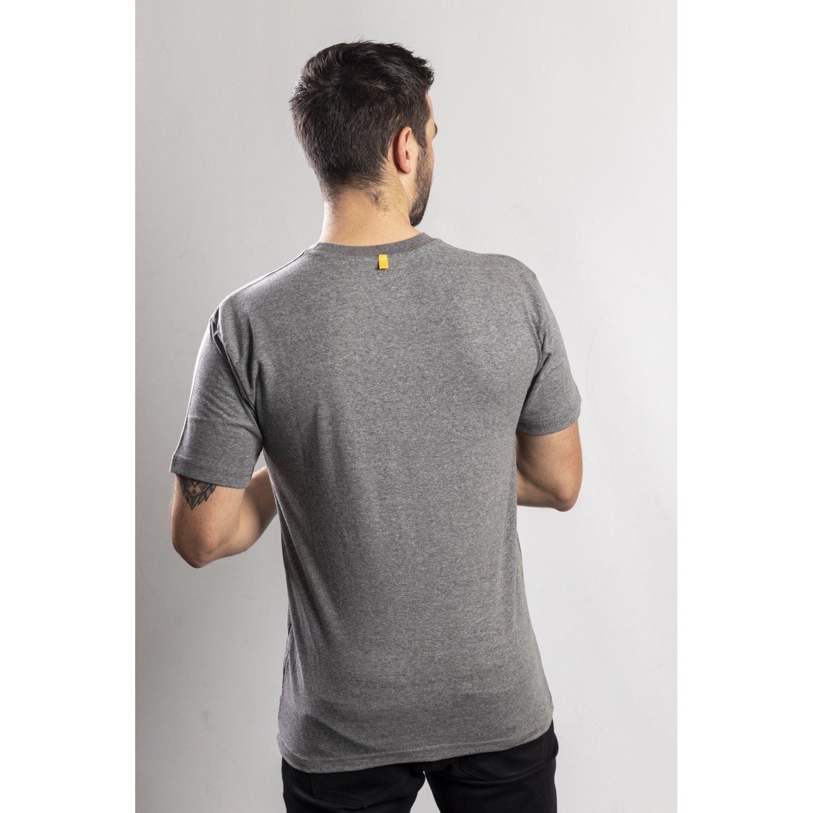 Caterpillar Trademark Logo T Shirt in Dark Heather Grey