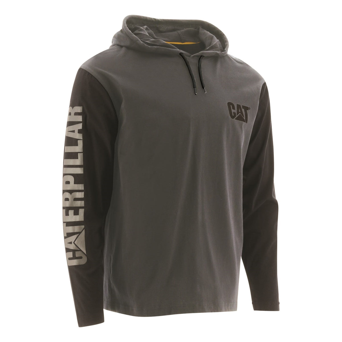 Caterpillar Hooded Long Sleeve Tee in Dark Shadow