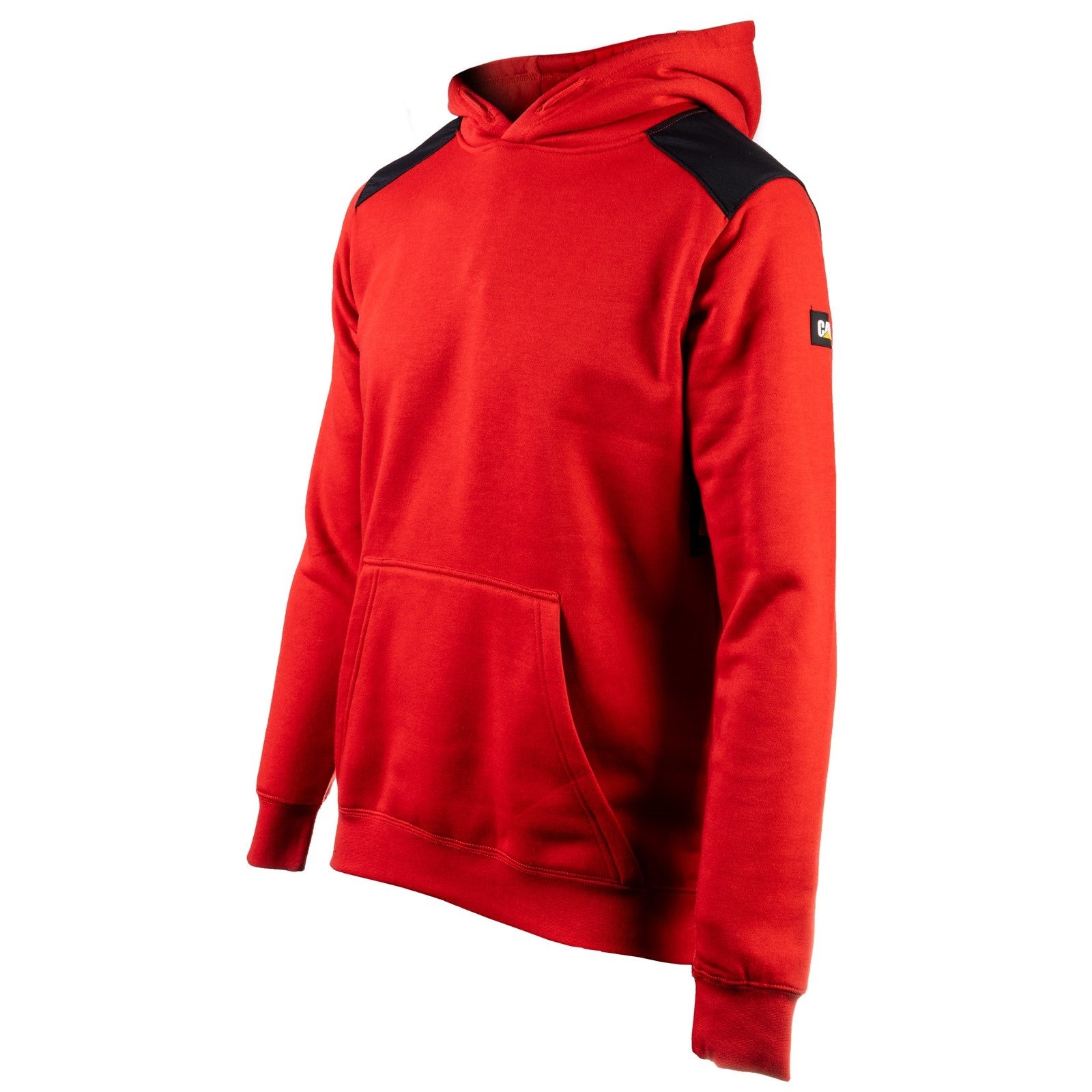 Caterpillar Essentials Hooded Sweatshirt. Hot Red. Full view