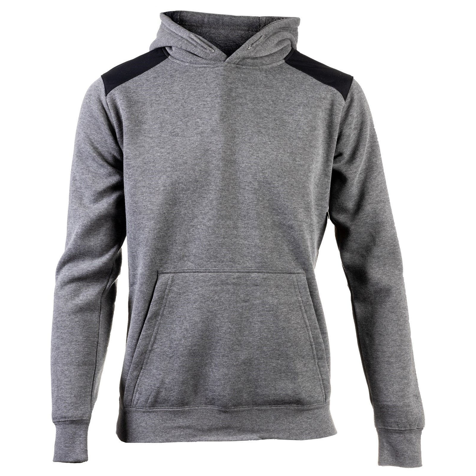 Caterpillar Essentials Hooded Sweatshirt. Dark Hheather Grey. Front View