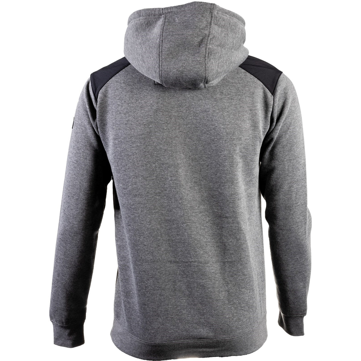 Caterpillar Essentials Hooded Sweatshirt. Dark Heather Grey. Rear View