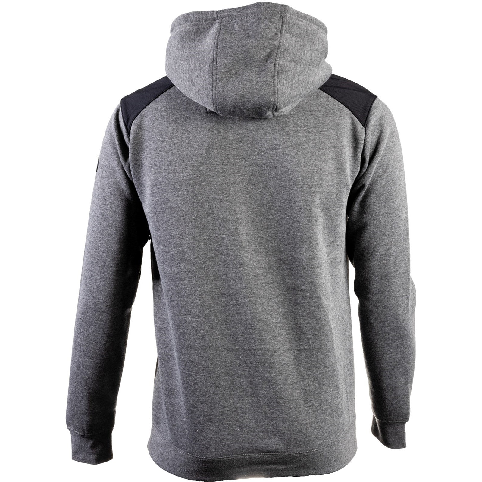 Caterpillar Essentials Hooded Sweatshirt. Dark Heather Grey. Rear View