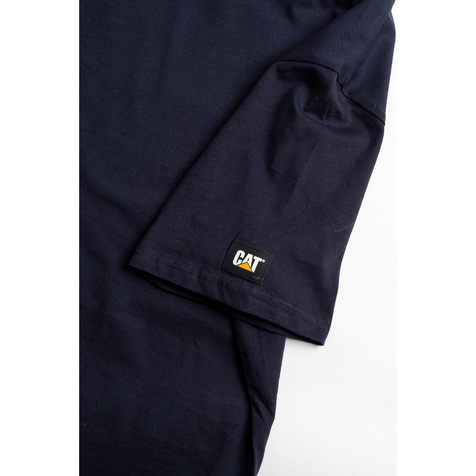 Caterpillar Essentials Short Sleeve T Shirt. Navy. Sleeve