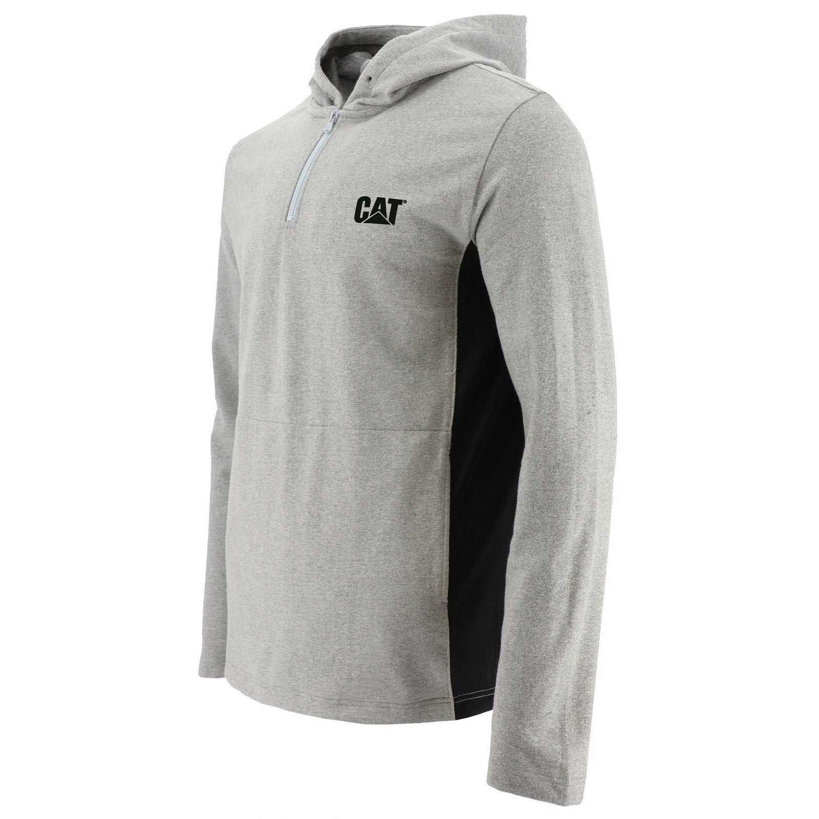 Caterpillar Coolmax Quarter Zip Hoodie in Heather Grey