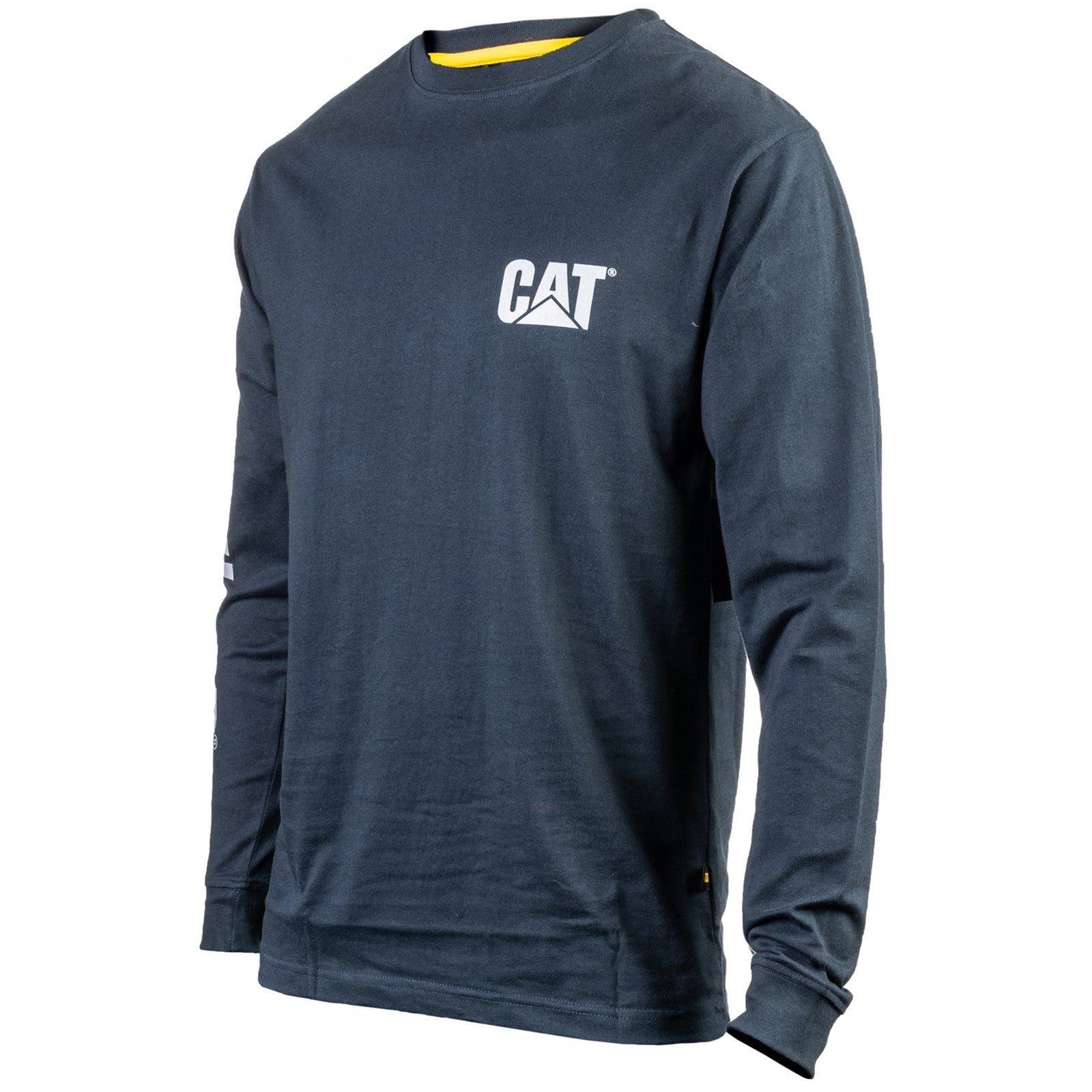 Caterpillar Trademark Banner Long Sleeve T Shirt in Dark Marine
