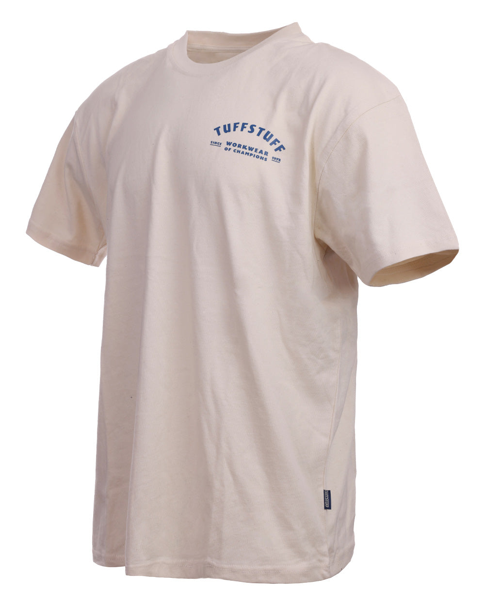 White coloured TuffStuff Icon T-Shirt on White background 