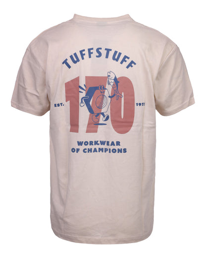 White coloured TuffStuff Icon T-Shirt on White background 