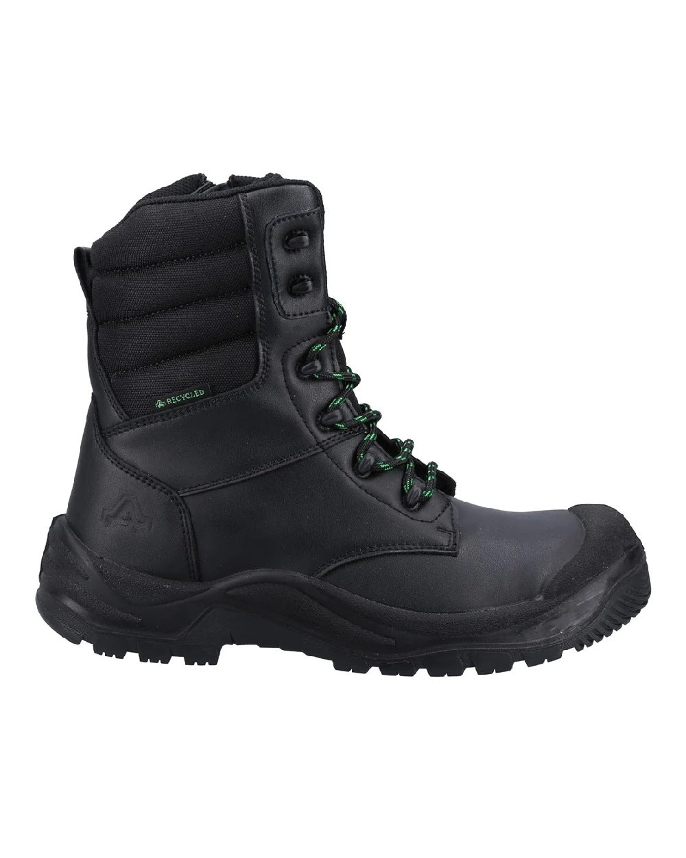 Black coloured Amblers Safety AS503 Elder S1 SRC Safety Boots on white background