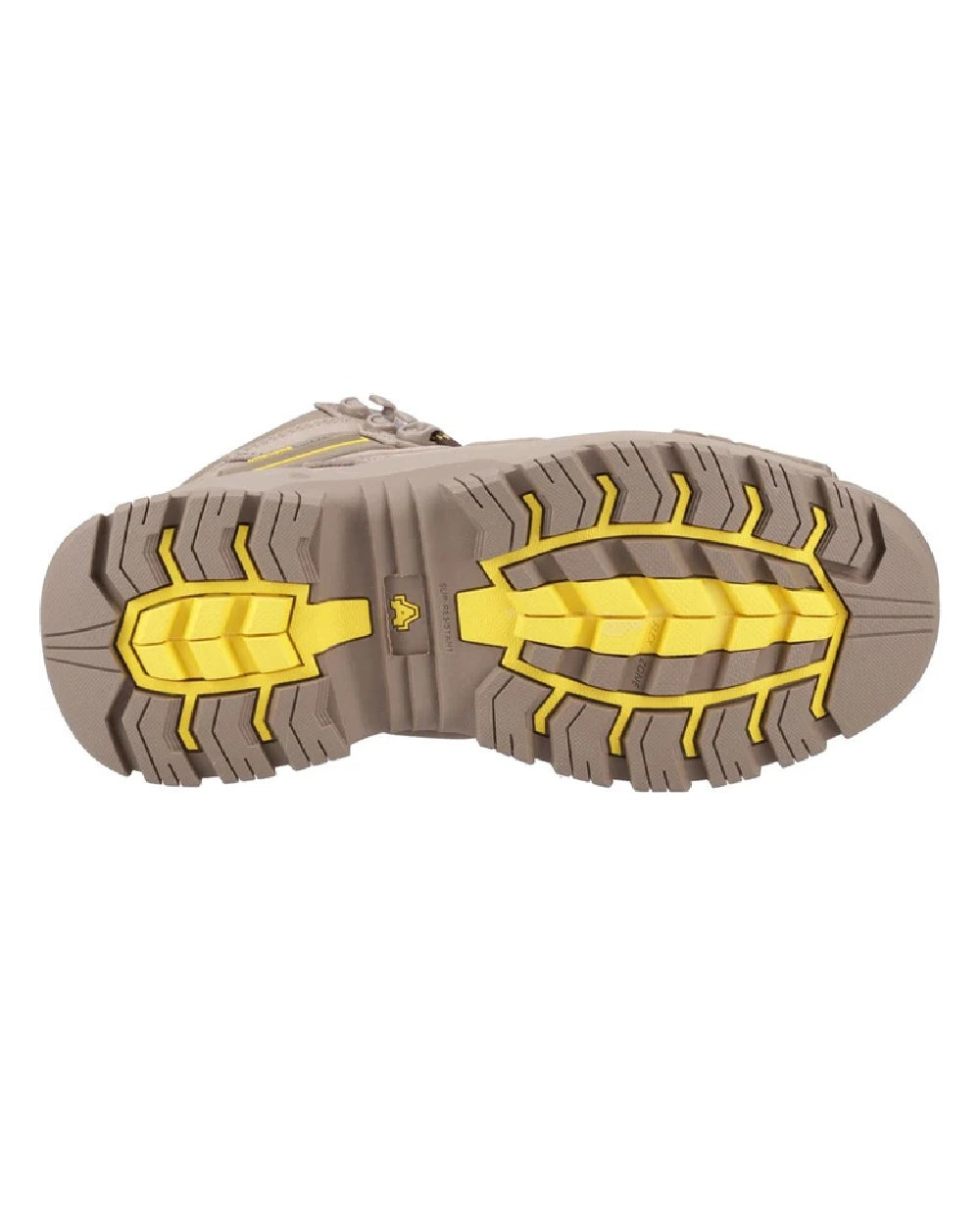 Stone coloured Amblers Safety AS965C Stone Safety Boots on white  background 