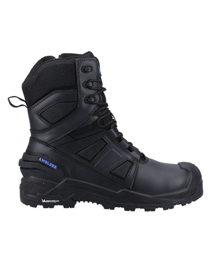 Black coloured Amblers Safety AS981C Centurion Waterproof Safety Boots on white background 
