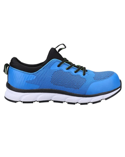 Blue coloured Amblers Safety Mens AS718 S1P SRA Safety Trainers on white background 