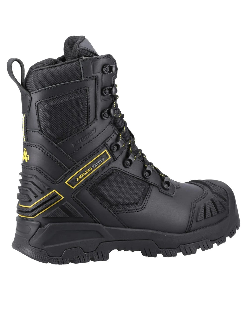 Black coloured Amblers Safety Mens AS963C Dynamite S7S SR Waterproof  Boots on white background 