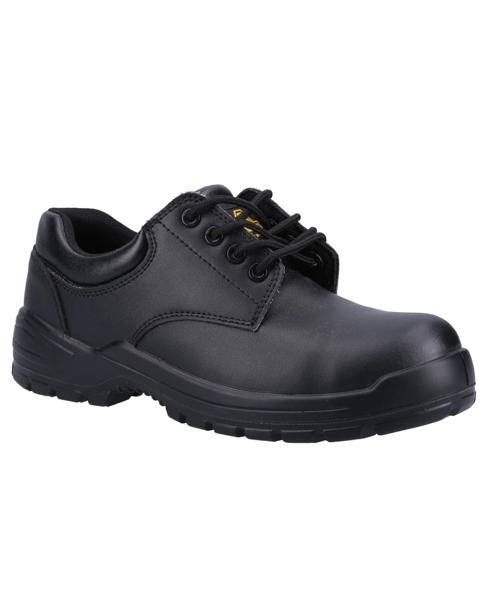 Black Coloured Amblers Safety Mens FS38C Gibson S1P SRA Safety Shoes on white background 