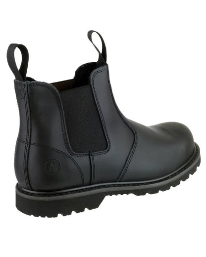 Black Coloured Amblers Safety Mens FS5 Goodyear Welted SRA Safety Dealer Boots on white background 